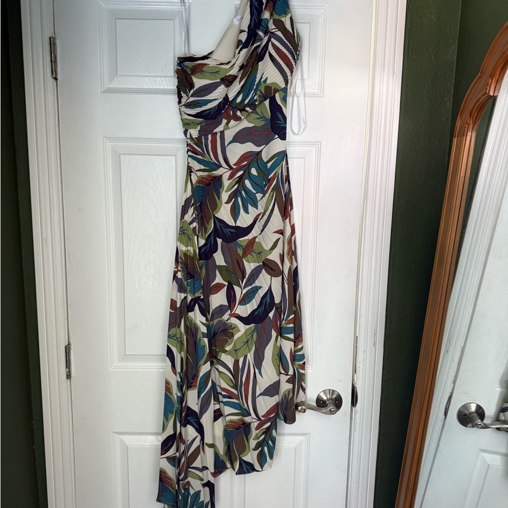Nicole Miller Black and White Asymmetrical One-Shoulder Sundress